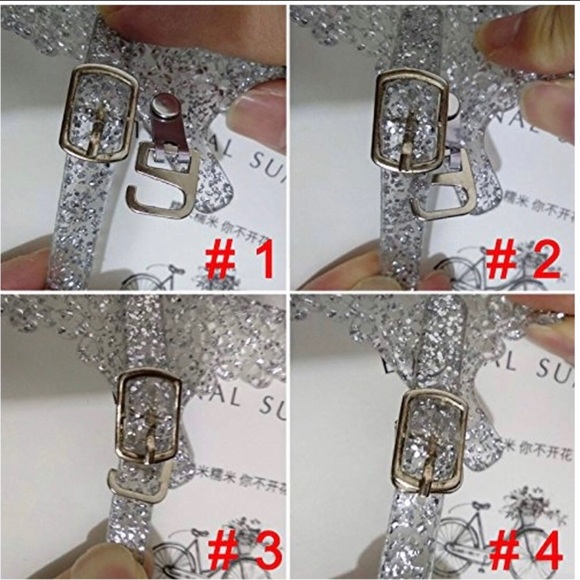 ☘️3/$25 SALE! Sparkly Comfy Cute Low Wedge Jellies - Picture 8 of 9